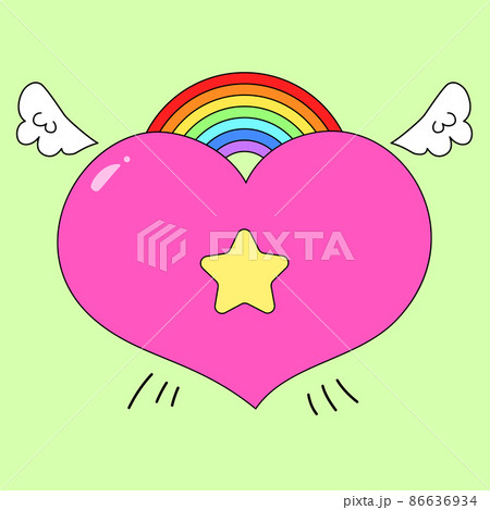 Vector illustration of a rainbow heart. Valentine's Day, love, romantic, rainbow. It is suitable for use for postcards, gifts, websites, social media, shops, print T-shirt. Vector illustration of a rainbow heart. Valentine's Day, love, romantic, rainbow. It is suitable for use for postcards, gifts, websites, social media, shops, print T-shirt. 86636934