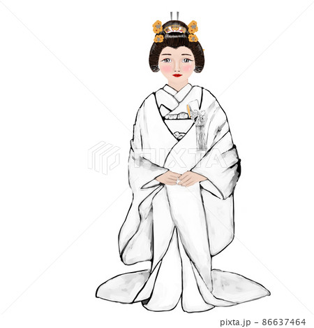 泣いている文金高島田の花嫁 86637464