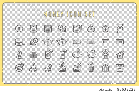 Money / Finance / Economy Icon Material Illustration Set Money / Finance / Economy Icon Material Illustration Set 86638225