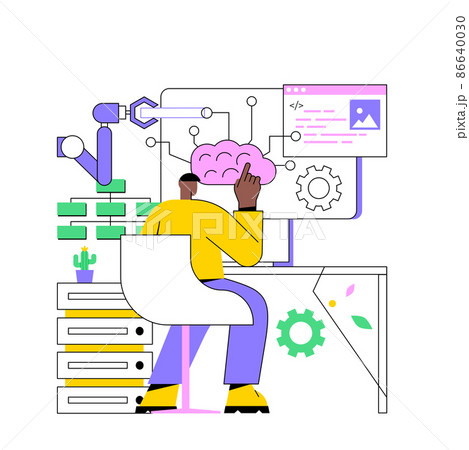 Business process automation abstract concept vector illustration. BPA software, business process workflow, automated business process, digital transformation, user interface abstract metaphor. 86640030