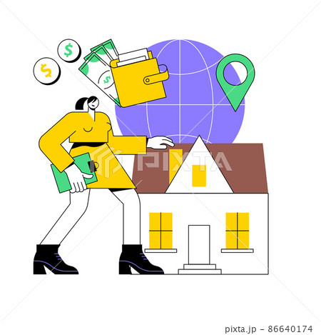 International and non-resident taxes abstract concept vector illustration. Non-resident corporation income tax, international business liability, resident alien taxation abstract metaphor. 86640174