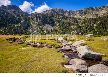 Summer landscape in La Cerdanya, Pyrenees mountain , Catalonia, Spain. Summer landscape in La Cerdanya, Pyrenees mountain , Catalonia, Spain. 86640277