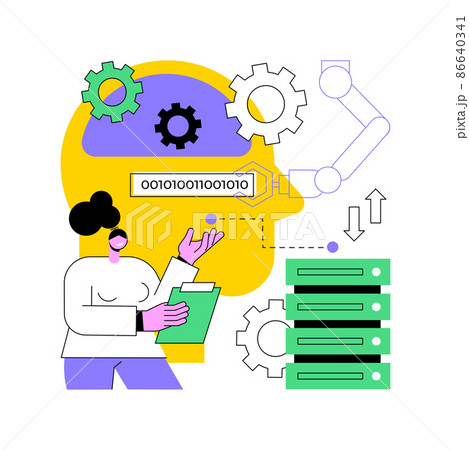 Artificial intelligence abstract concept vector illustration. Machine learning, data science, artificial intelligence, cognitive computing, computer intellect development, AI abstract metaphor. 86640341