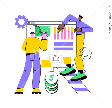 Analytics and data science abstract concept vector illustration. Big data, machine learning control, computer science, predictive analytics, perform statistics, dashboard software abstract metaphor. 86640343