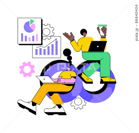 DevOps team abstract concept vector illustration. Software development team member, agile workflow, DevOps team model, IT teamwork, project management, integrated practice abstract metaphor. 86640404