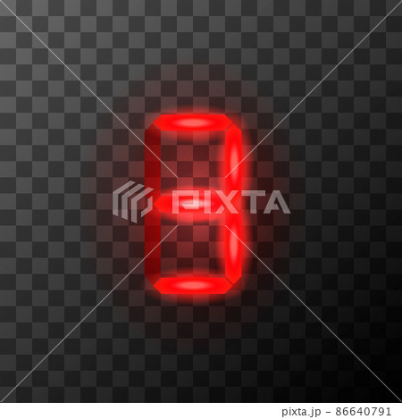 Bright led red vintage digital three number, retro tehnic 3 letter on transparent background Bright led red vintage digital three number, retro tehnic 3 letter on transparent background 86640791