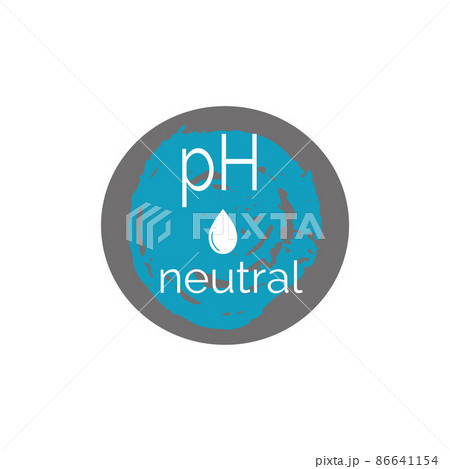 pH neutral round textured icon. Blue dermatology symbol isolated on white background. Flat vector illustration pH neutral round textured icon. Blue dermatology symbol isolated on white background. Flat vector illustration 86641154
