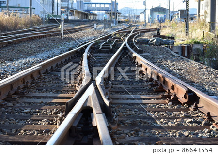 鉄道線路の分岐ポイント 86643554