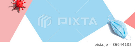 Surgical mask with influenza and Coronavirus concept 86644102