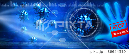 Stop corona virus background, pandemic risk concept. 3D illustration 86644550