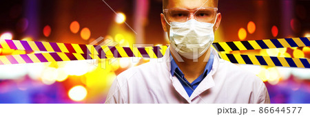 Young doctor against new Coronavirus 2019-nCoV infection. 3D illustration Young doctor against new Coronavirus 2019-nCoV infection. 3D illustration 86644577