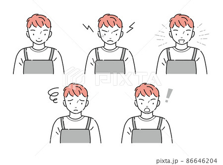 エプロンの男性　表情セット 86646204