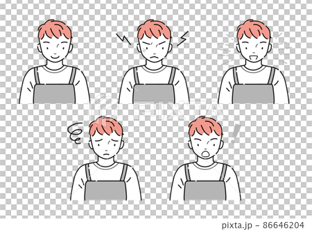 エプロンの男性　表情セット 86646204