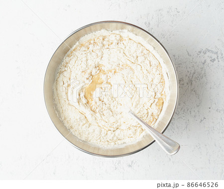 Homemade Banana bread. Dough for cake. Step by step recipe. Step 9. Homemade Banana bread. Dough for cake. Step by step recipe. Step 9. 86646526