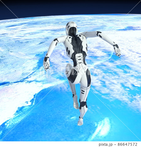 AIロボット　女性型アンドロイド　perming3DCG イラスト素材 86647572