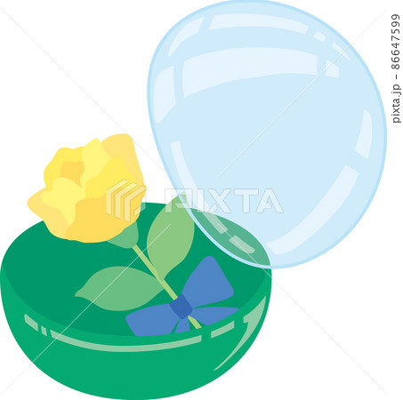 06月のガチャポン_黄色い薔薇_カプセル半開き 06月のガチャポン_黄色い薔薇_カプセル半開き 86647599