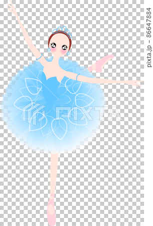 ブルーの衣装のバレリーナ 海賊のイラスト素材