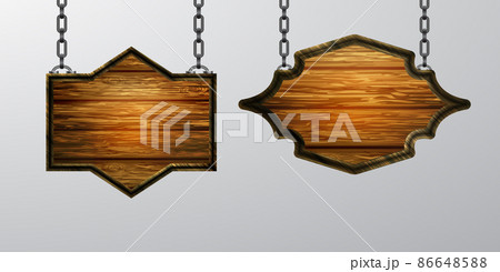 Vector realistic illustration of wooden signboard isolated Vector realistic illustration of wooden signboard isolated 86648588