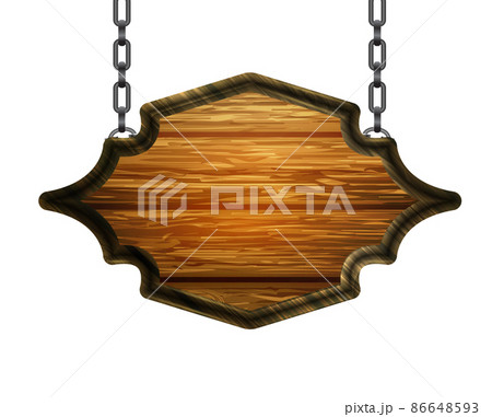 Vector realistic illustration of wooden signboard isolated 86648593