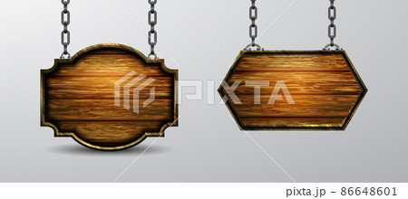 Vector realistic illustration of wooden signboard isolated Vector realistic illustration of wooden signboard isolated 86648601