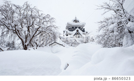 雪国の天守閣　秋田県横手市 86650323