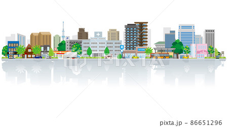 街並みのベクターイラスト. 街並みのベクターイラスト. 86651296