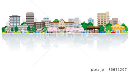 街並みのベクターイラスト.  86651297