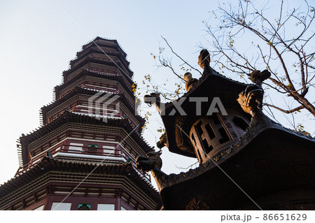 中国 広州市の六榕寺の六榕花塔 中国 広州市の六榕寺の六榕花塔 86651629