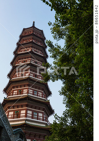 中国 広州市の六榕寺の六榕花塔 中国 広州市の六榕寺の六榕花塔 86651642