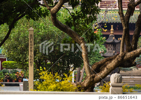 中国 広州市の六榕寺の境内 中国 広州市の六榕寺の境内 86651643