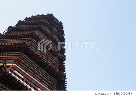 中国 広州市の六榕寺の六榕花塔 中国 広州市の六榕寺の六榕花塔 86651647