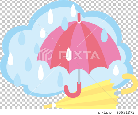 開紅傘和閉黃傘_帶背景色 86651872