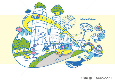 無限に広がる未来予想図のイラスト 86652271