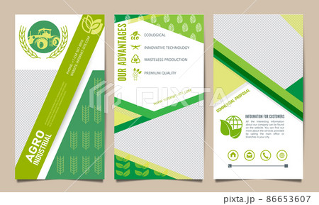 Collection of templates for agricultural brochures 86653607