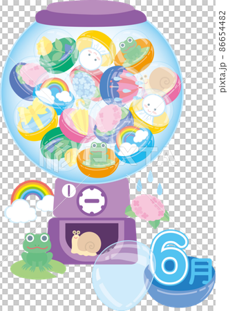6月のガチャポンマシーン_イラスト入り 6月のガチャポンマシーン_イラスト入り 86654482