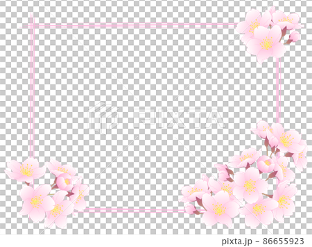 Sakura frame ⑫ (horizontal, hand-painted line frame, pink) Sakura frame ⑫ (horizontal, hand-painted line frame, pink) 86655923