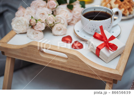 Romantic breakfast in bed Romantic breakfast in bed 86656639