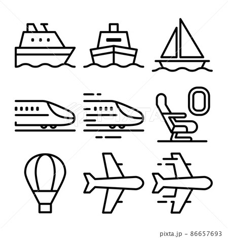 交通手段・交通機関アイコンセット 長距離移動 86657693