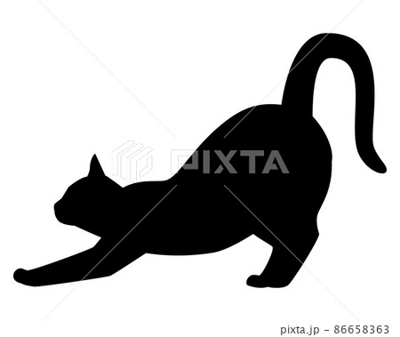 猫のシルエットのイラスト 86658363