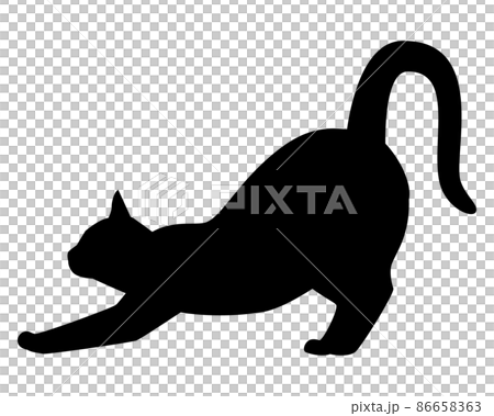 猫のシルエットのイラスト 86658363
