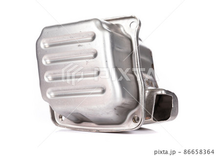 muffler for gardening equipment on a white isolated background 86658364