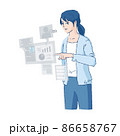 メタバースの世界で仕事をする人 86658767