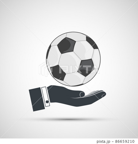 Soccer ball in the hand of the coach or referee 86659210