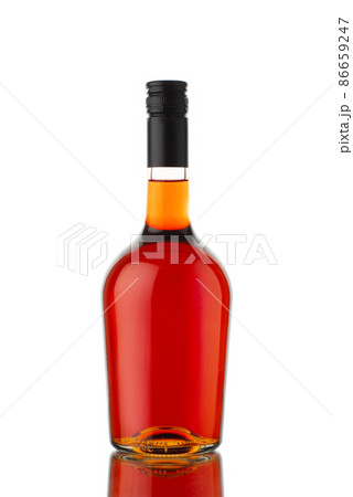 round shape cognac brandy or whisky bottle isolated on white background round shape cognac brandy or whisky bottle isolated on white background 86659247