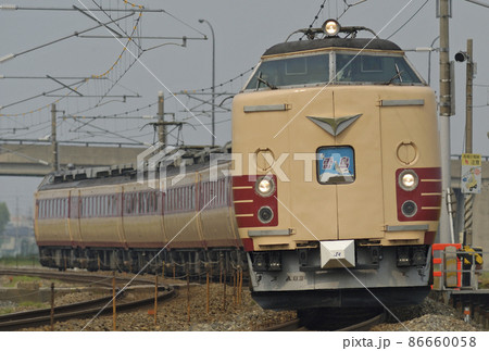 北陸本線　加賀笠間－美川　JR西日本　485系　A03編成（京都）　雷鳥 86660058