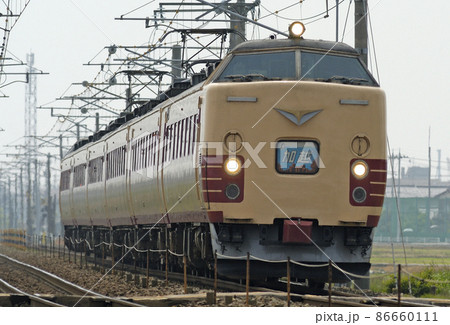 北陸本線　美川－加賀笠間　JR西日本　485系　K12編成（金沢）　加越 86660111