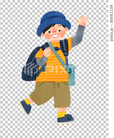 旅行をする人物 子供 手描きイラスト 旅行をする人物 子供 手描きイラスト 86661184