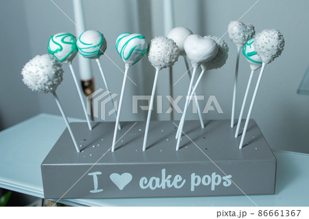 colorful lolipop on blue pastel background. sweet candy concept 86661367