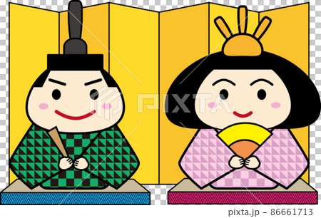 おひなさまのイラスト　おびな男雛とめびな女雛 86661713