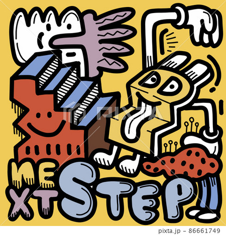 Hand drawn Abstract funny cute Comic characters. aspire to success themed Hand drawn Abstract funny cute Comic characters. aspire to success themed 86661749